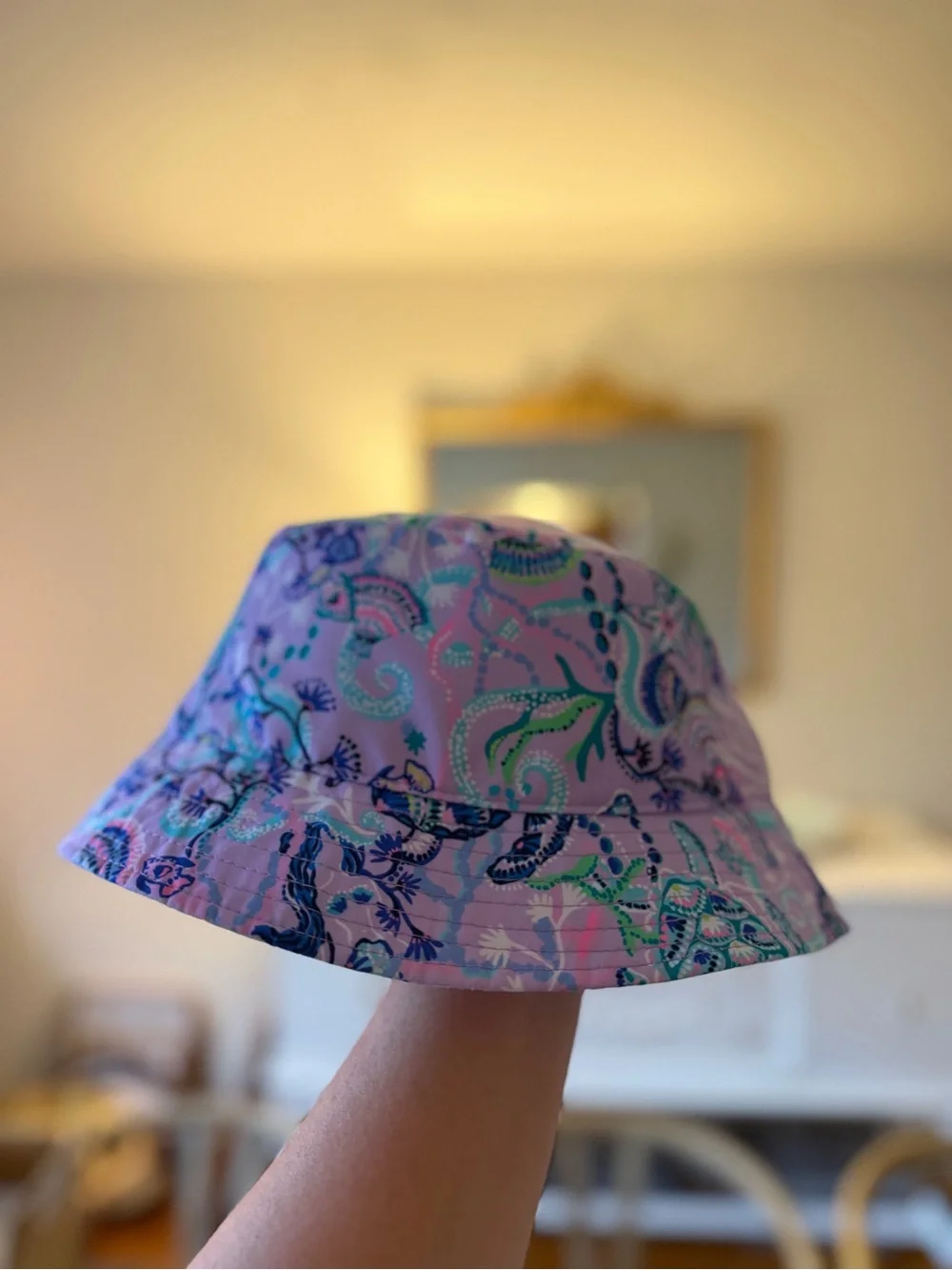 Lilly Pulitzer Bucket Hat Lilac Freesia Mermaid For You Sea Life - One Size